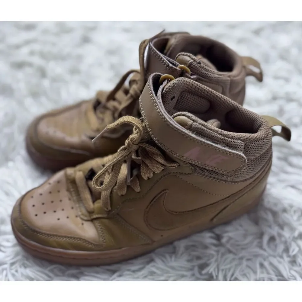 Boys Tan Nike High Top Sneakers size 4.5Y